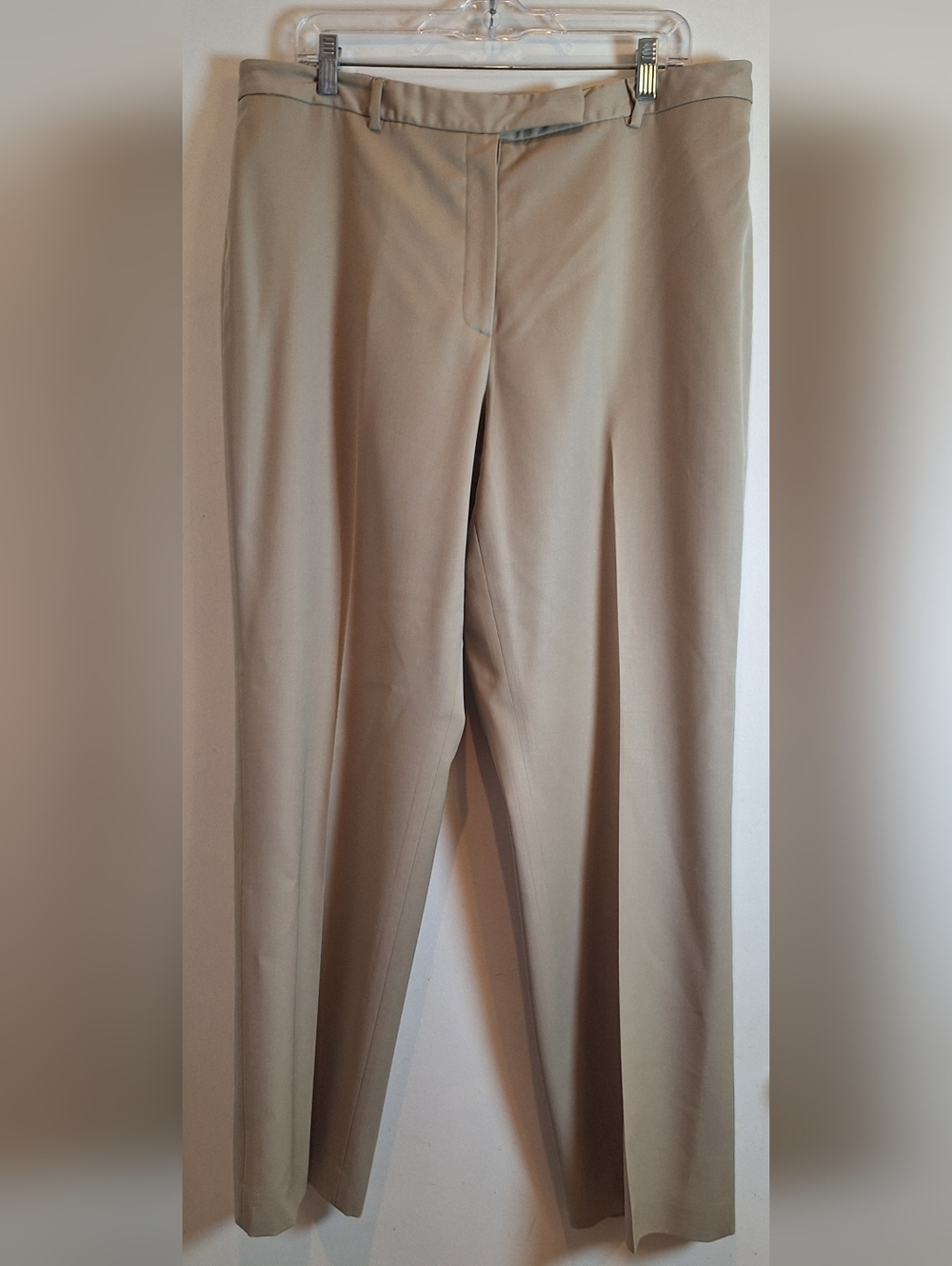 Brooks Brothers 346‎ Womens Wool Pants Beige Size 16 Dress Slacks